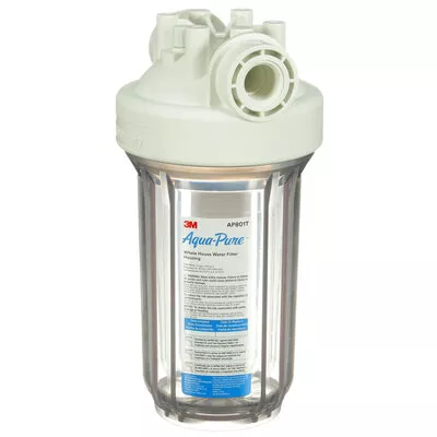 3M™ Aqua-Pure™ AP800 Series Whole House Filter Housing AP801T, 5639203, Large Diameter, Transparent Sump, 10 in, 2/Case