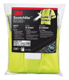 3M™ Reflective Vest Short Sleeve Construction Safety Vest– Class 3, 94900H1-DC, Yellow, 5/case