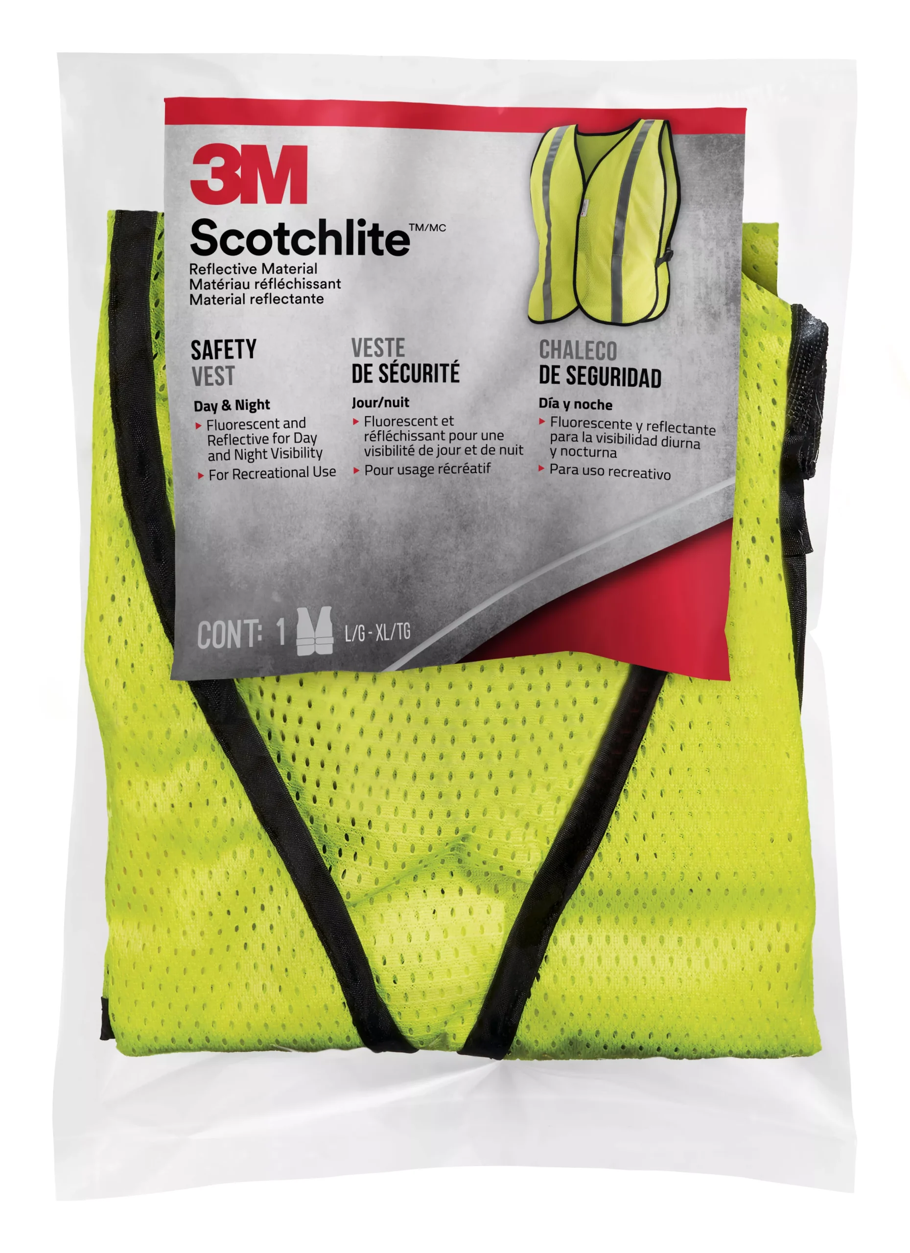 3M™ Scotchlite Reflective Material Day/Night Safety Vest, 94601H1-DC, 8/cs