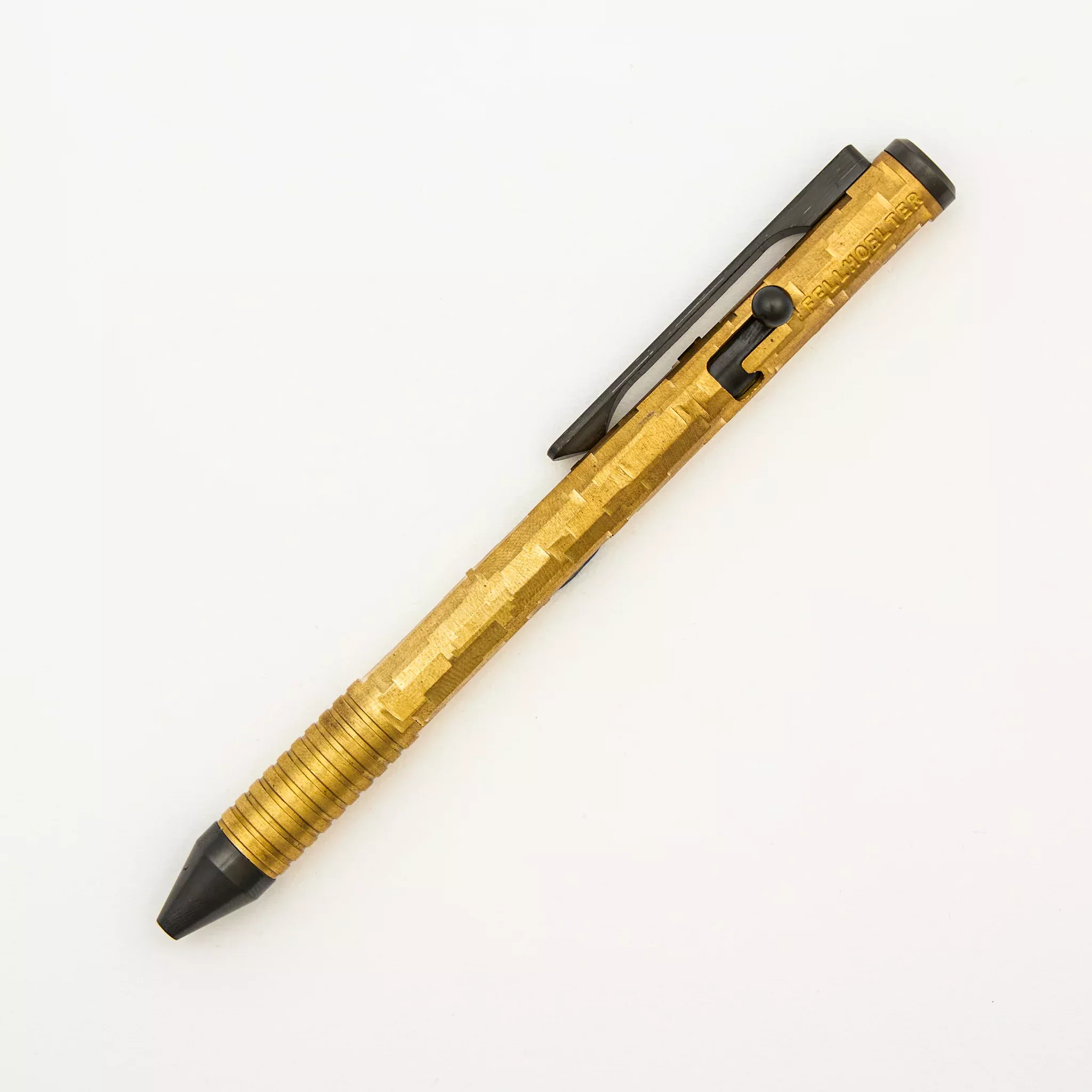 Cptn Axel Full Size FrankenBolt Pen - Brass Pixelcut - Zirconium Accents