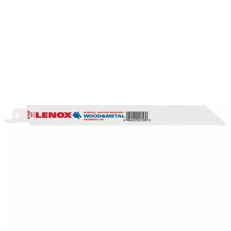 Lenox 22753OSB810R Reciprocating Saw Blade, Applicable Materials: Wood, 3/4 in W, 8 in L, 10 TPI (Pack of 50)
