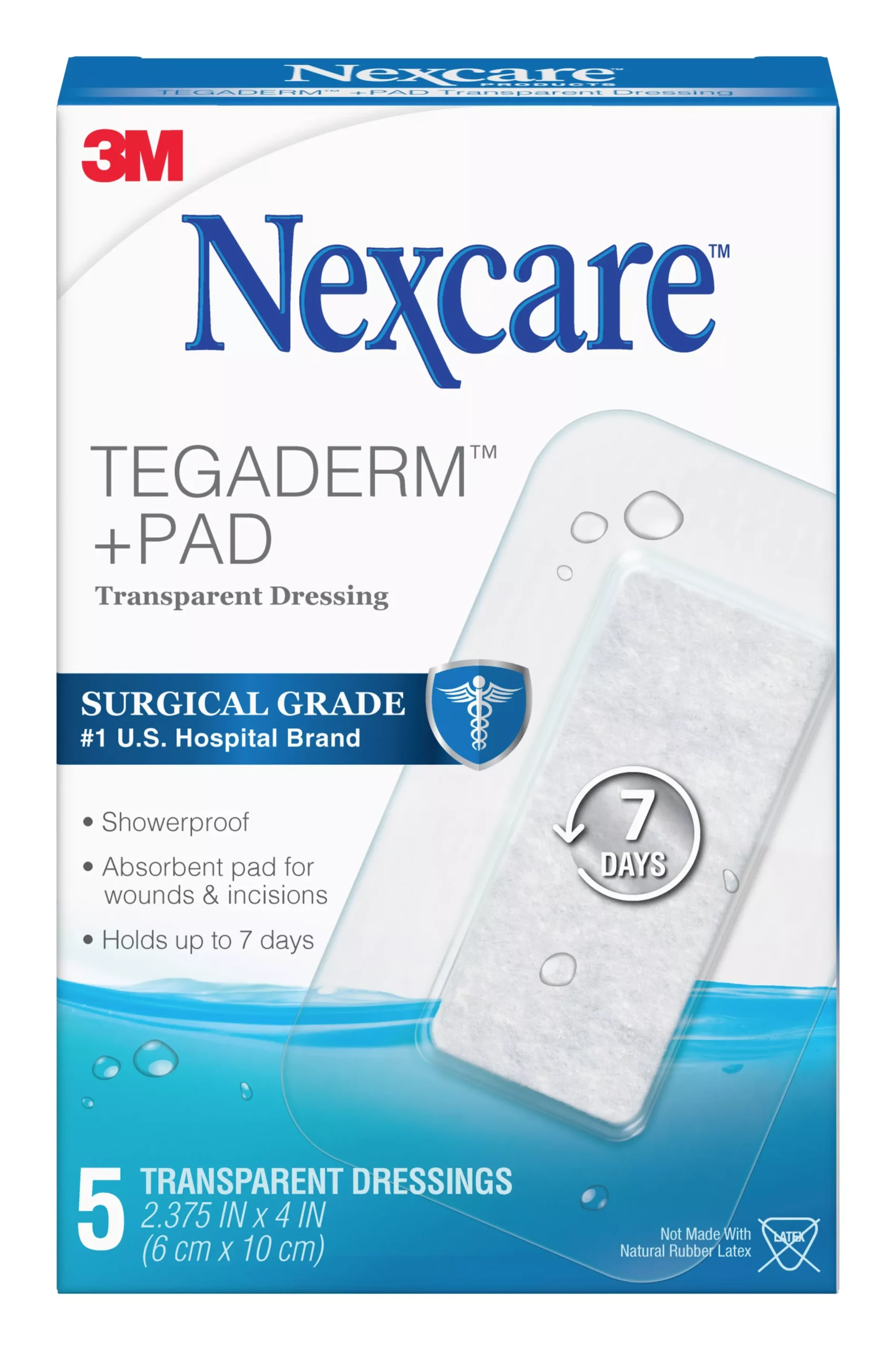 Nexcare™ Tegaderm™ + Pad Transparent Dressing H3584, 2 3/8 in x 4 in (6 cm x 10 cm) (Case of 12) SKU 7100282587
